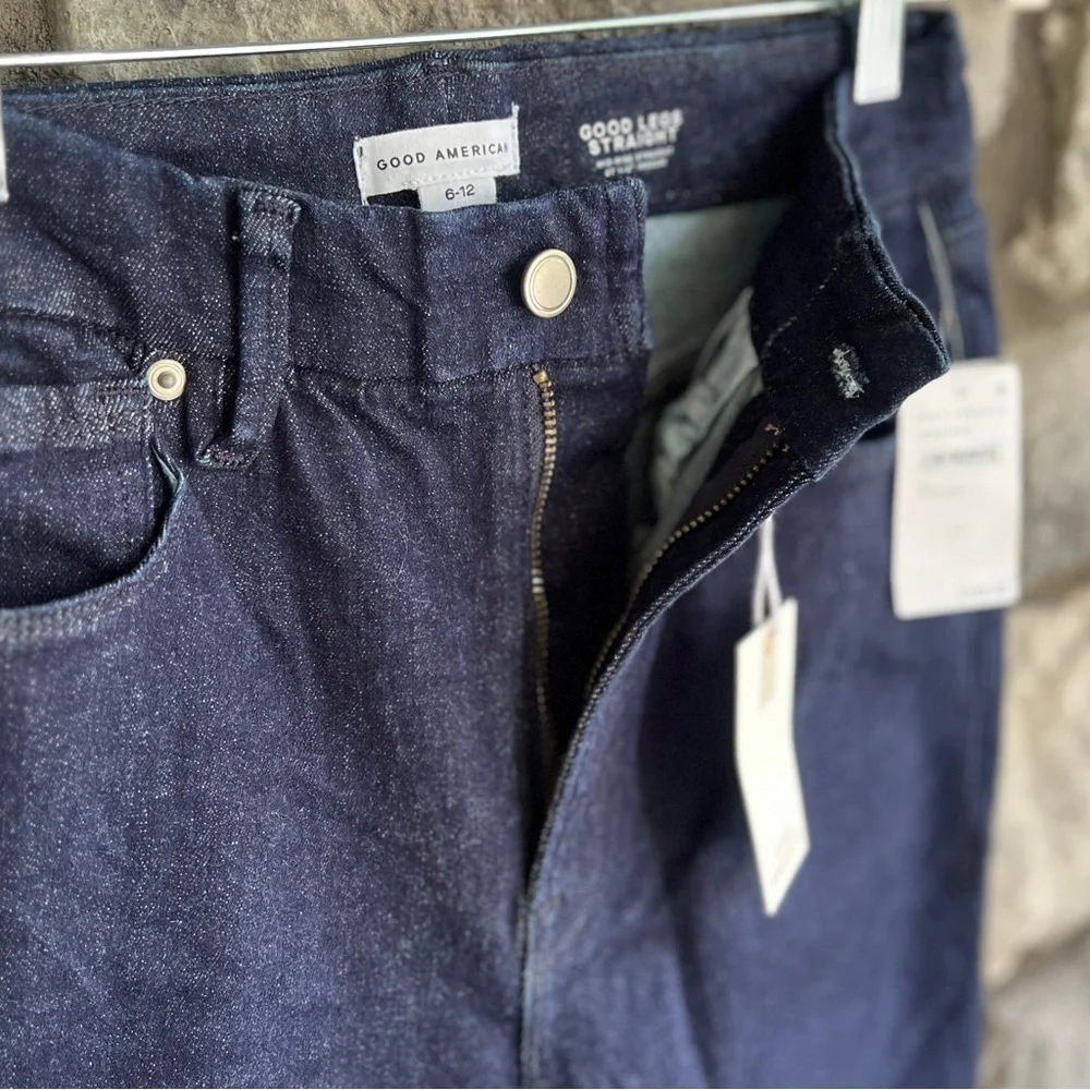 NEW Size 6-12 Good American Good Legs Always Fits Mid Rise Straight Indigo Jean - Picture 6 of 9